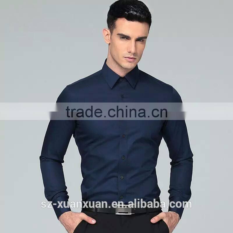 2016 White mandarin collar fit slim business shirt for men officeware