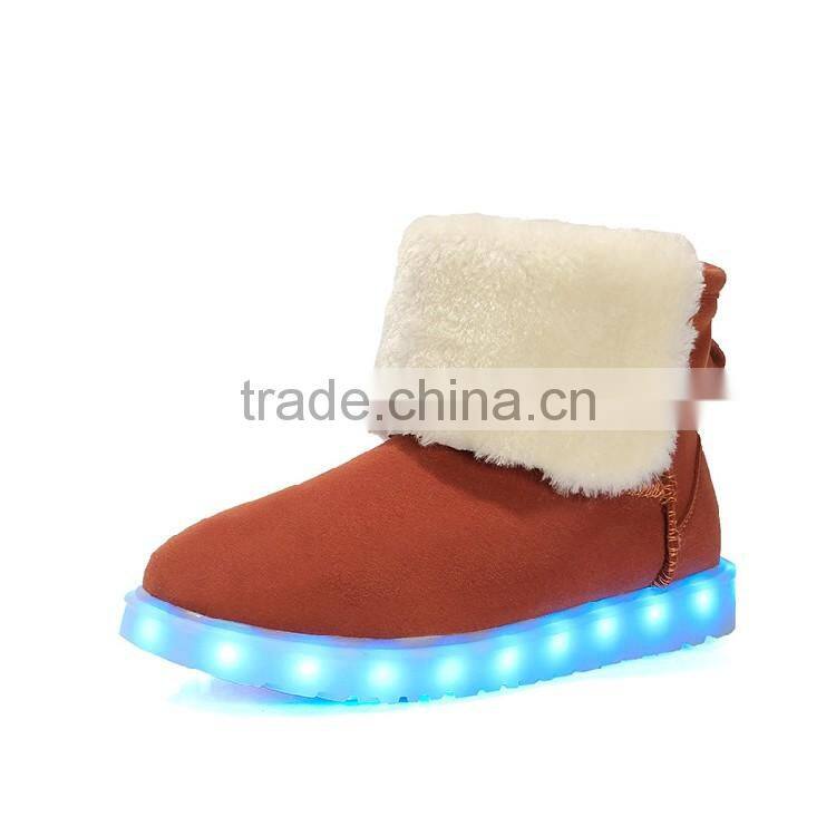 HFR-TS-12-2 2017 winter shine brand shoelaces polyester led women boots