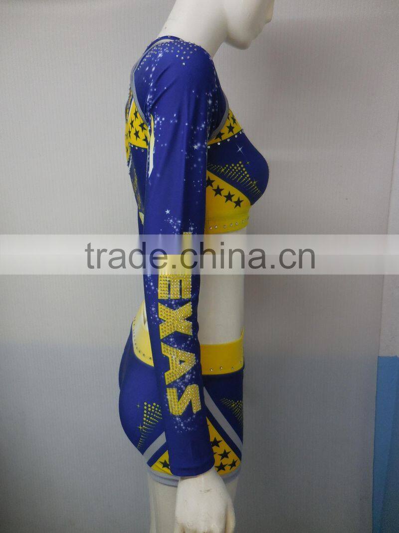 Specialized Custom Made Cheerleader Clothes, Fashionable Long Sleeves Cheerleader Uniforms
