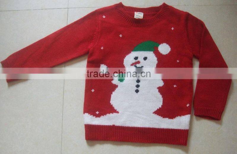 High Quality christmas sweater knitting patterns lovely girls(BKN5319)