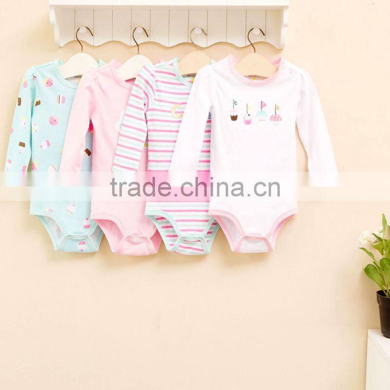 2013 Autumn baby clothes 100% cotton long bodysuit 4in1 gift box girl