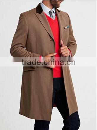 2014 Men Coat Brown color slim fit