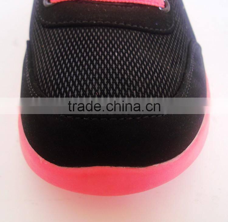2017 black mesh upper PU pink outsole shoes women sport