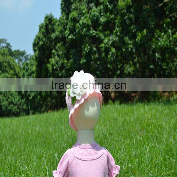 Handmde Flower Newborn Knitted Bonnet