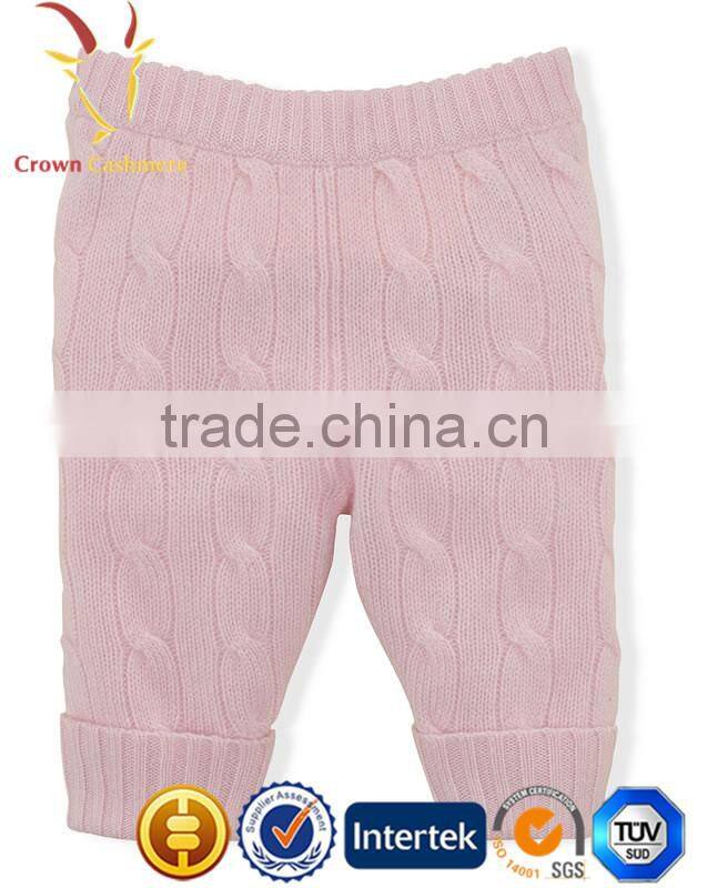 Ribbed Baby Wool Cashmere Knitted Pants