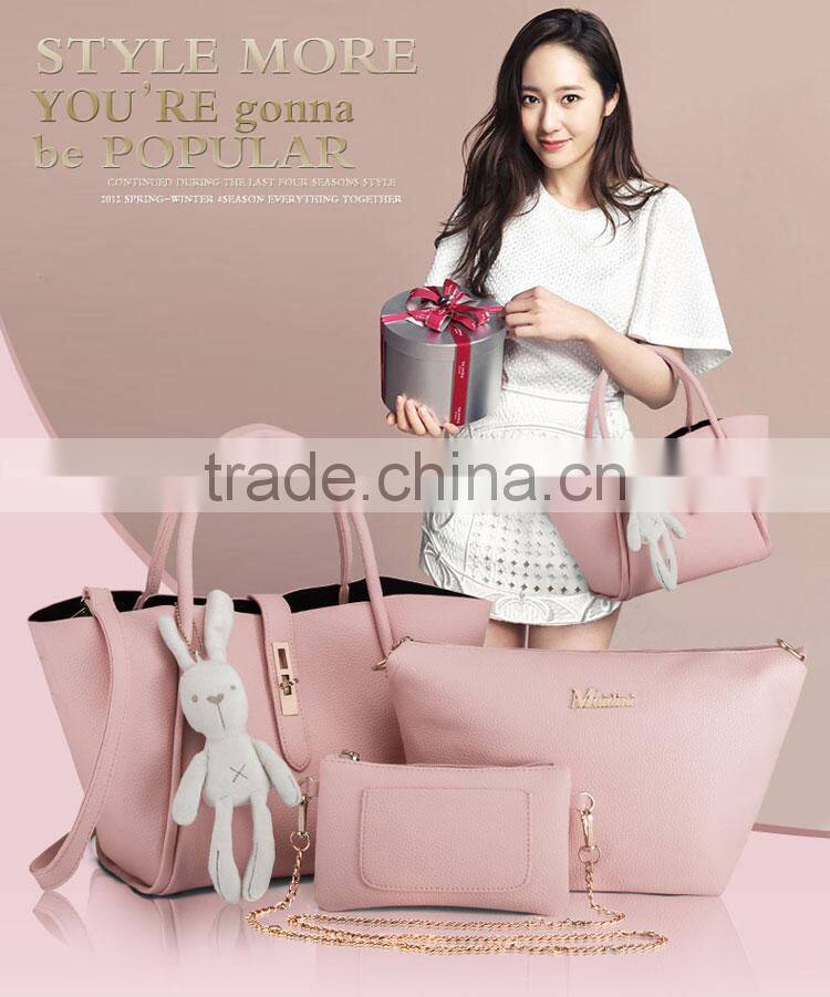 Brand Handbags 3sets Leather Women Tote Bag Casual Ladies Designs Handbag Set