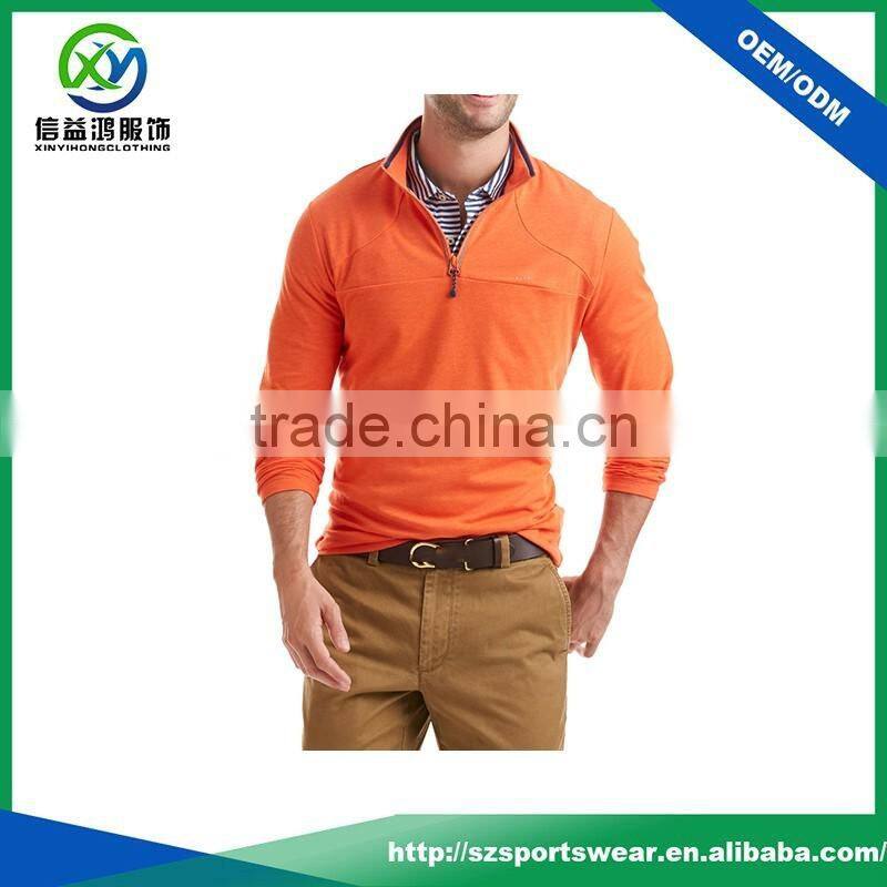 Popular design high quality orange color polyester breathable sports wear pullover hoodie for men
