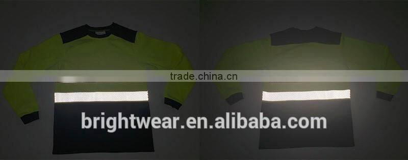 80% polyester 20% cotton fleece hi vis safety sweatshirt