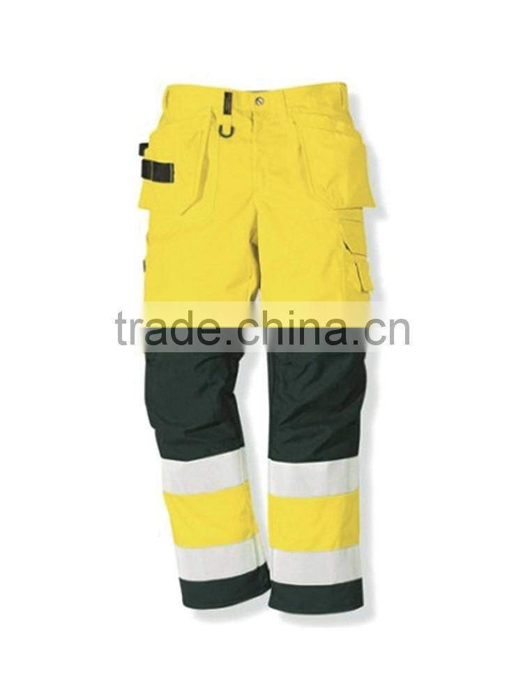 Good quality safety men's reflective tape work pants with EN20471