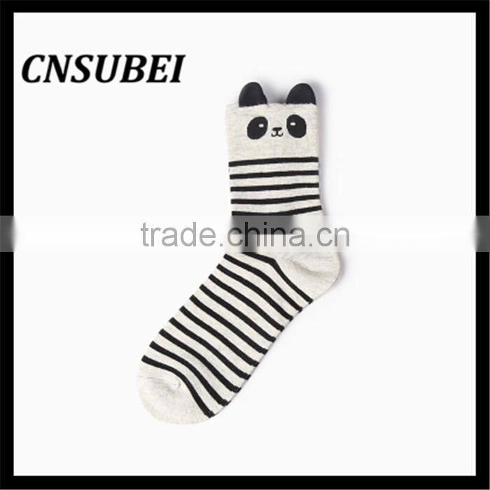 Shaoxing socks factory cute 3D cozy cartoon design young girl teen tube cartoon socks for wholesale