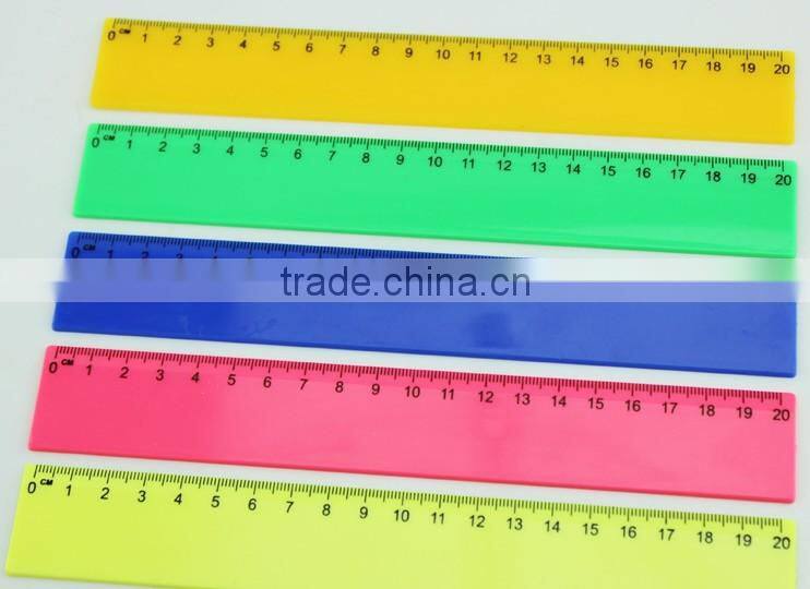 2014 hot selling transparent 20cm straight ruler