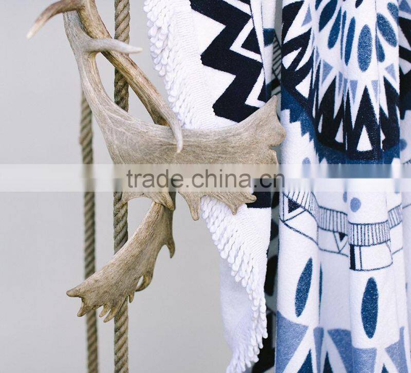 Round Screen print microfiber beach towels