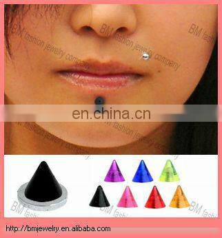 Ruby Red Gem MICRO Nose Ring L-Shaped in surgical steel piercing jewelry rings