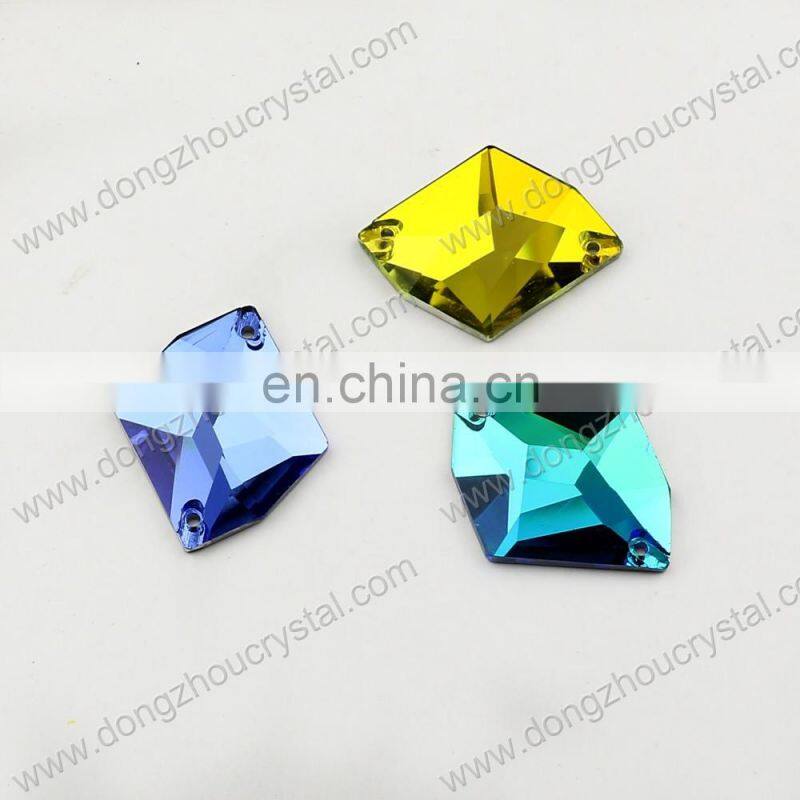 Fancy crystal sew on stones with holes for clothes