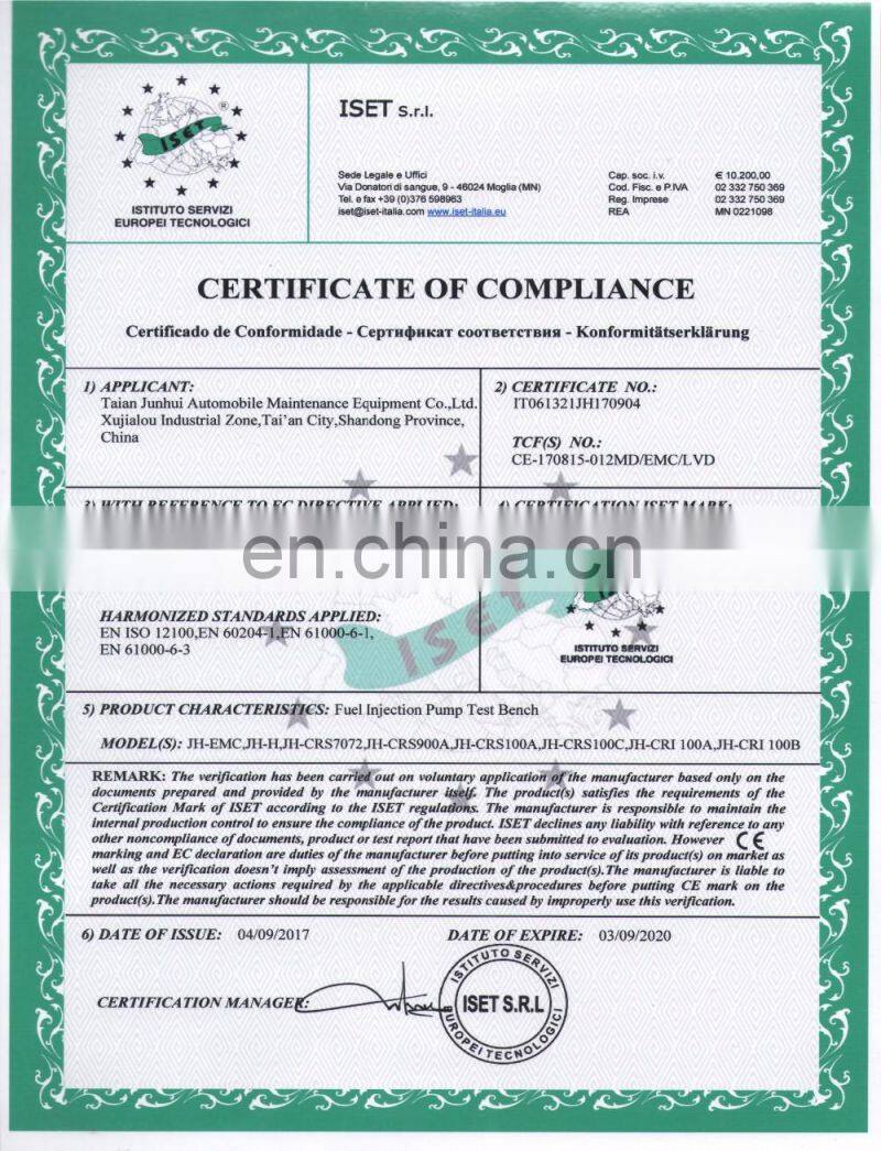 JUNHUI JH-CRI200 Diesel Fuel Injection Common Rail Injector Calibration Tester with Flow Sensor