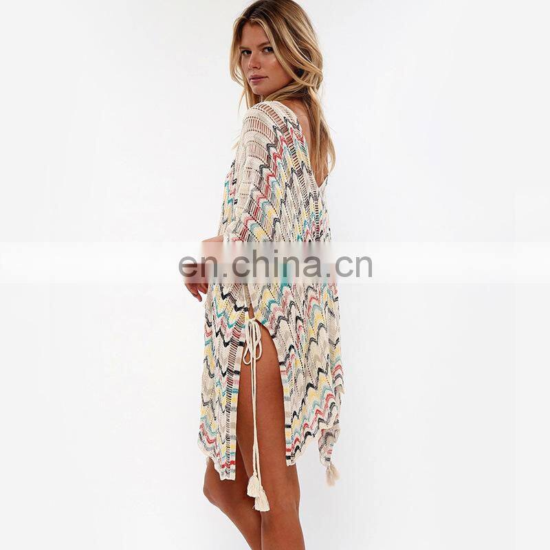 Plus size Knit Beach Cover up Pareo Beach Swimsuit Cover up Sarong Robe Plage Bikini cover up Swimwear Beach Tunic Cover-up