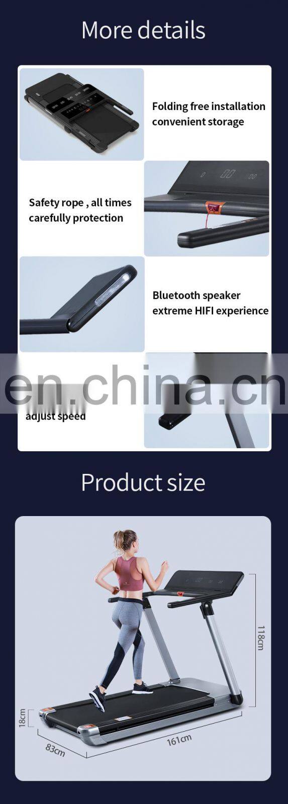 YPOO New for 2020 super shock absorption home use mini electric foldable running machine best treadmill