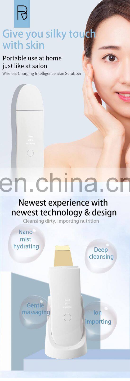 Trending Products 2019 New Arrivals Ultrasonic Pore Face Cleaner Spatula For Skin Care