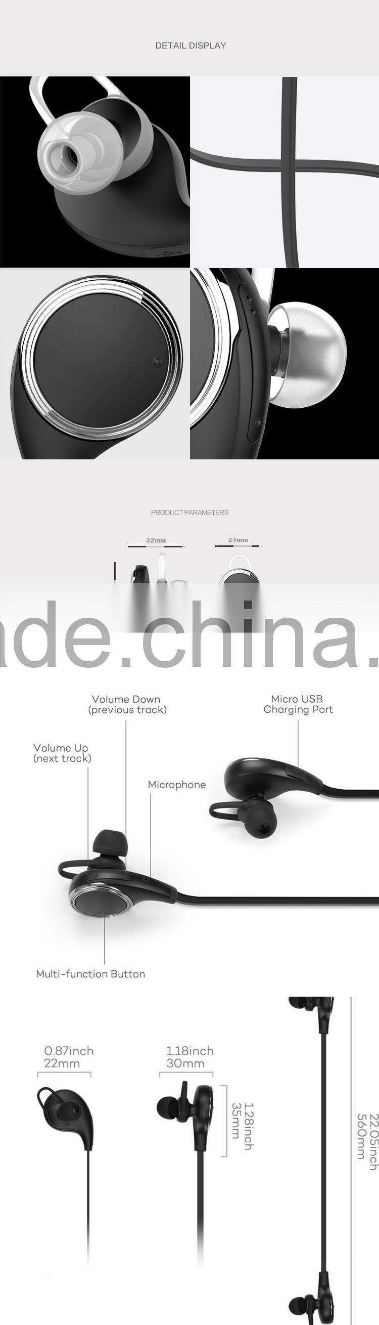 2015 Best selling fashion design mini wireless bluetooth headphones qy8 for samsung smart phones