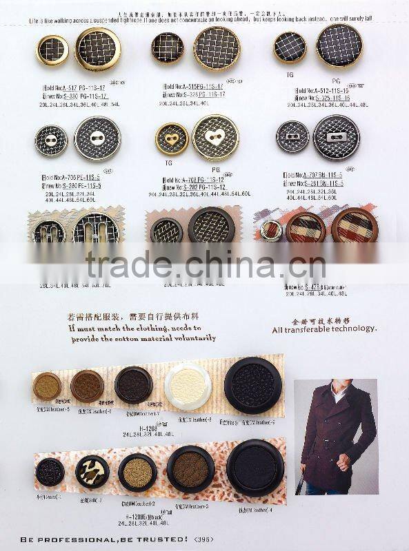 34L brown round covered cotton cloth buttons with tunnel shank