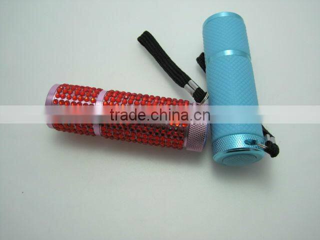 Cheapest promotion 9 led aluminum body flashlight in Ningbo