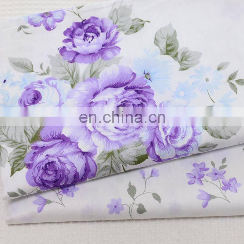 Cotton twill printed fabric garden peony quilt set pattern cotton bedding sheet fabric