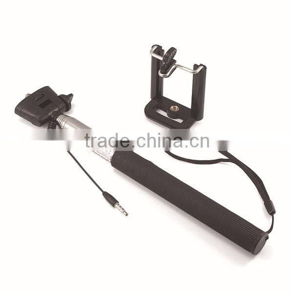 2015 Extendable Wired Selfie Stick Z07-5 plus Handheld Telescoping Monopod Built-in Shutter With Mount Clip Phone