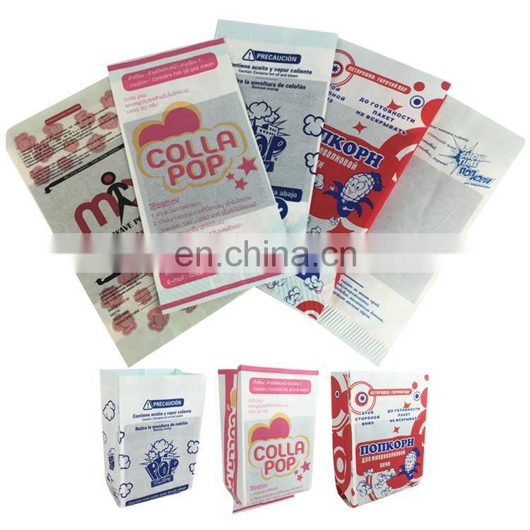 custom bolsa de papel kraft paper bread microwave popcorn bag