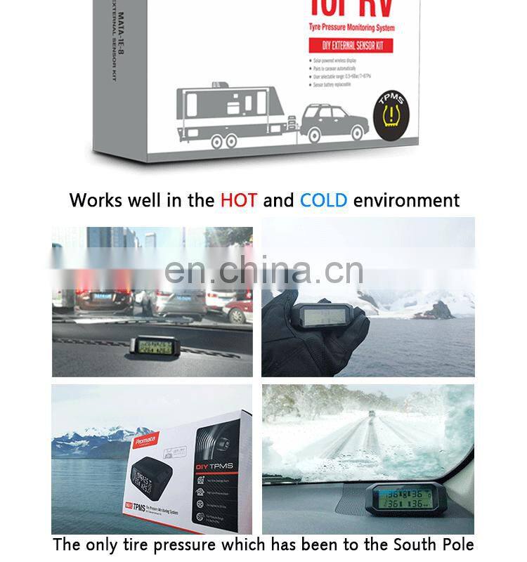 Universal Solar Charging Digital Monitoring externa TPMS Tire Pressure Sensor system gauge