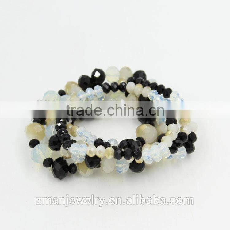 Multi Strand Colorful Glass Beads Fashion Beaded Bracelet
