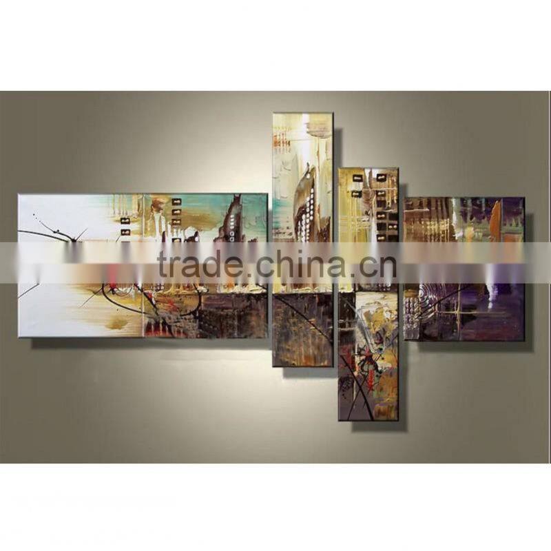 JC Factory Direct Sale Abstract Wall Art Home Decoration 4 Pieces 100% Handmade Canvas Oil Painting For Bedroom HP-67
