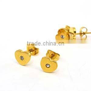 New gold plated jewelry 316l stainless steel jewelry gold earrings