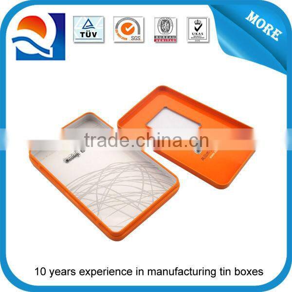 CMYK printed battery packing tin with window