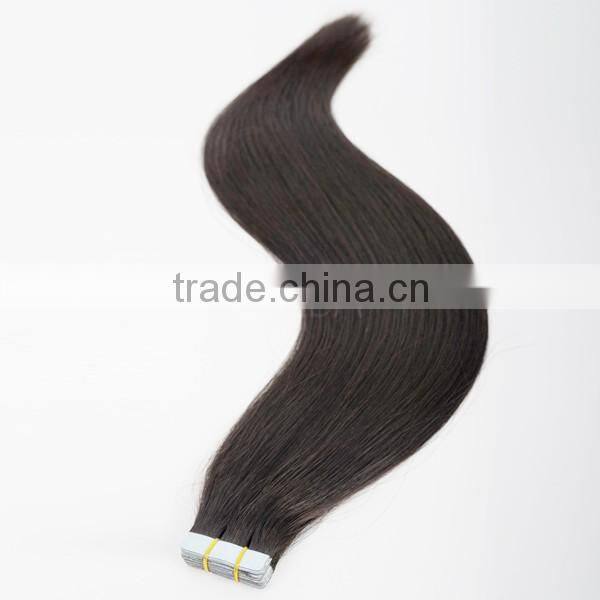 Peruvian natural color tape hair extension can be dyed and bleached