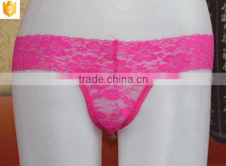 Full lace panty thong,sexy lace pink g-string nighty