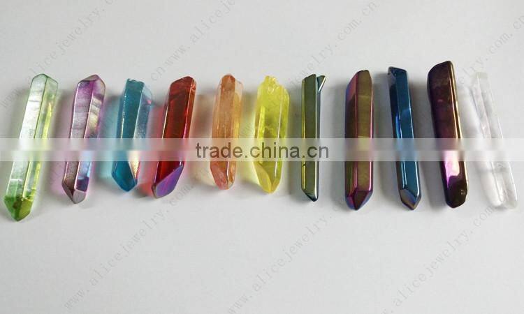 Raw or polished Angel Cobalt Aqua Rainbow Titanium Aura Crystal Quartz Point 4-10cm