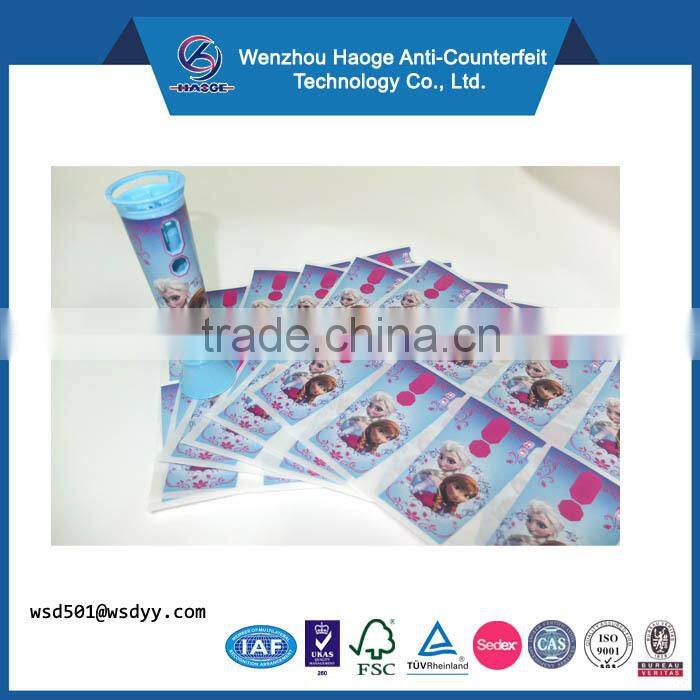 Custom transparent plastic hologram kiss cut sticker sheets