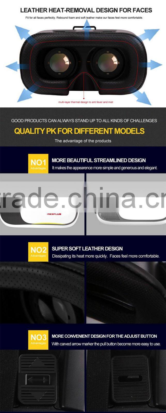 Gaoxin factory new design VR-007A virtual reality box without remote control