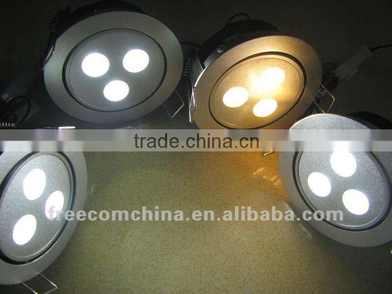 hole sale led ceiling lamp for aluminum alloy hole size 45mm 3w