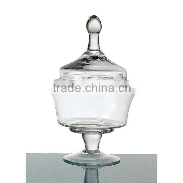 Clear Footed Glass Jar with Lid