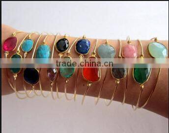 golden nature gemstone bracelet bangle