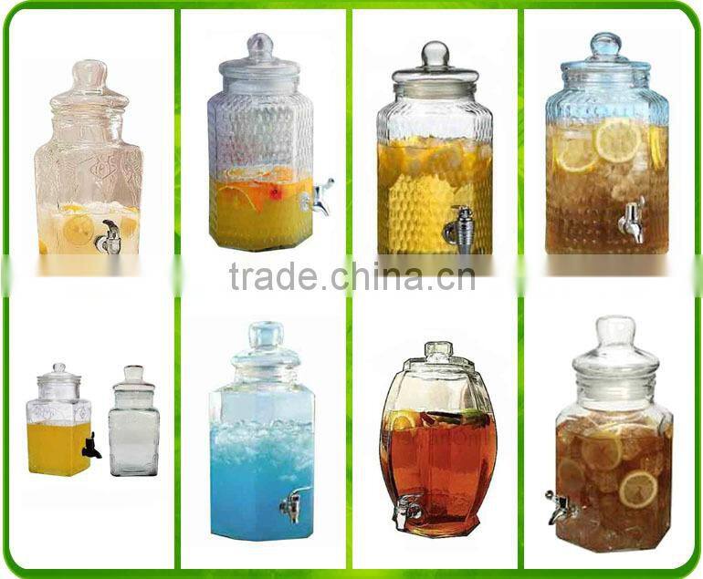 Wholesale colorful glass water dispenser with tap