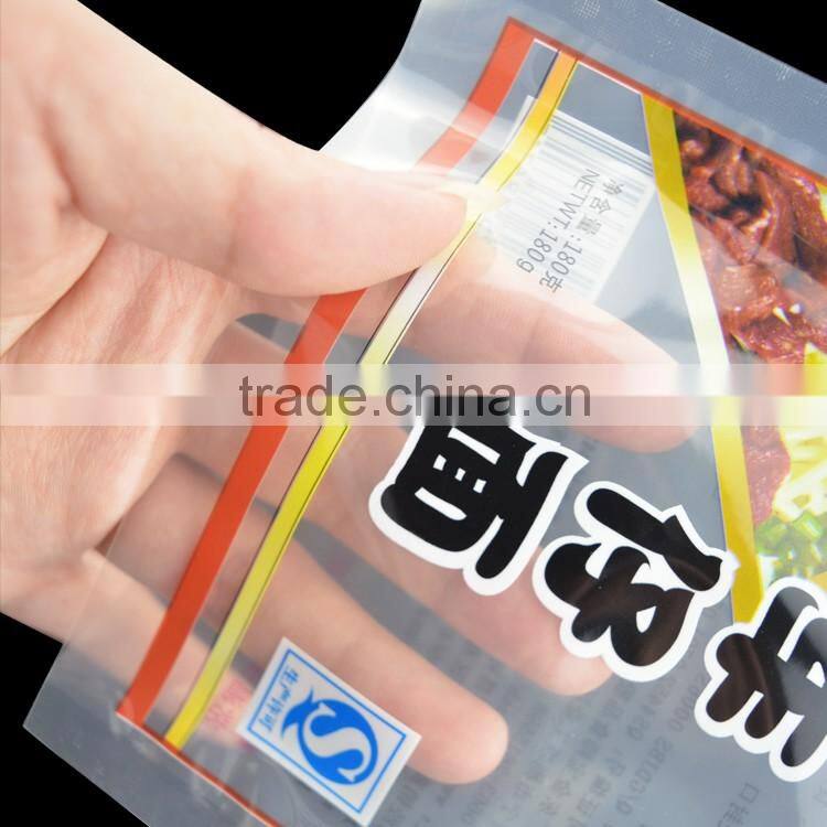 custom size food grade heat seal printed vacuum storage bag for food packing