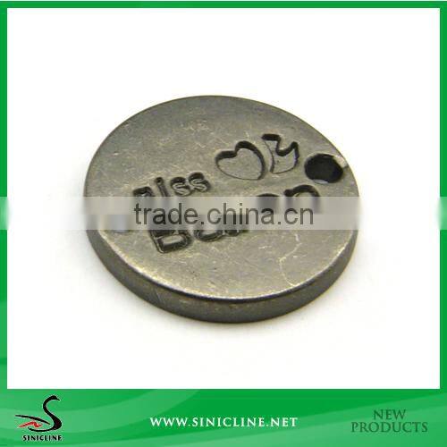 Sinicline Personalized Round Apparel Metal Tag with Logo