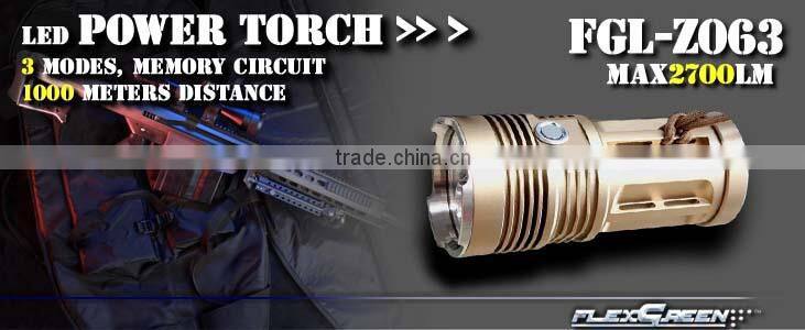 rechargeable 30w 2700lm high bright XML T6 new led flashlight 2014