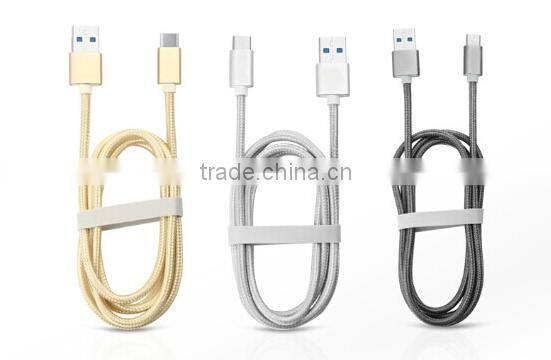 High speed best selling products nylon type C usb date cable for android and iphone