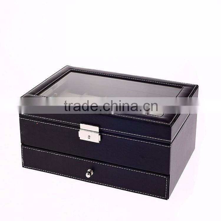 Custom PU leather Wooden Men Wrist Watch Storage Box Wholesale.