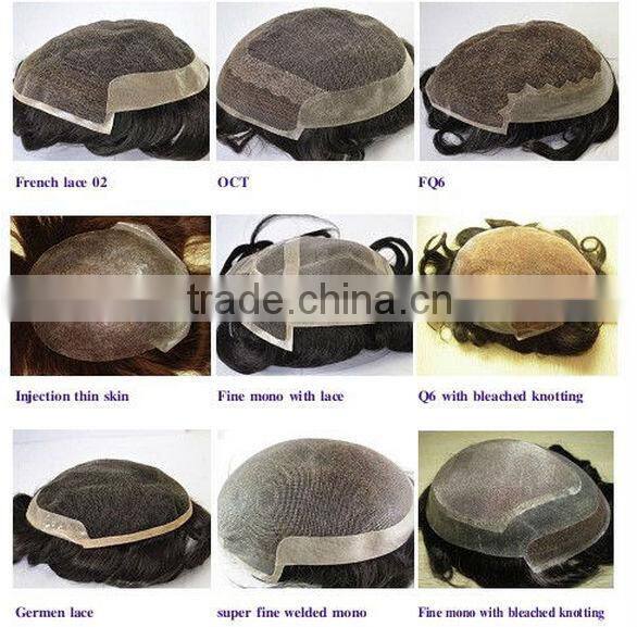 Indian remy hair men's toupee human hair mens wigs