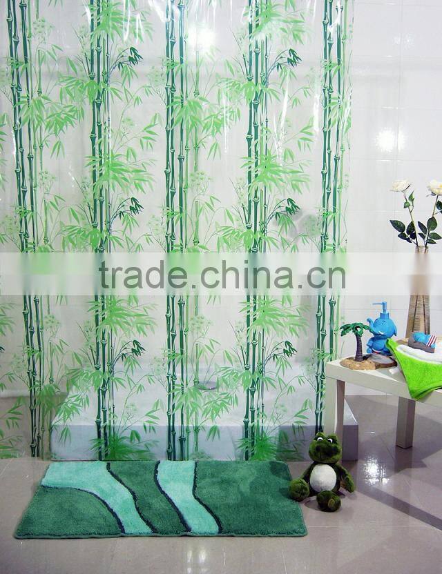 Wholesale PVC Shower Curtain with Eyelets and Hooks