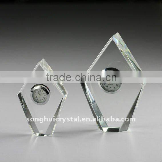 crystal glass gift mini clock